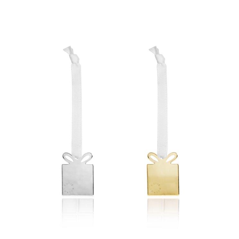Mini Present Shape Decorations in Silver And Gold