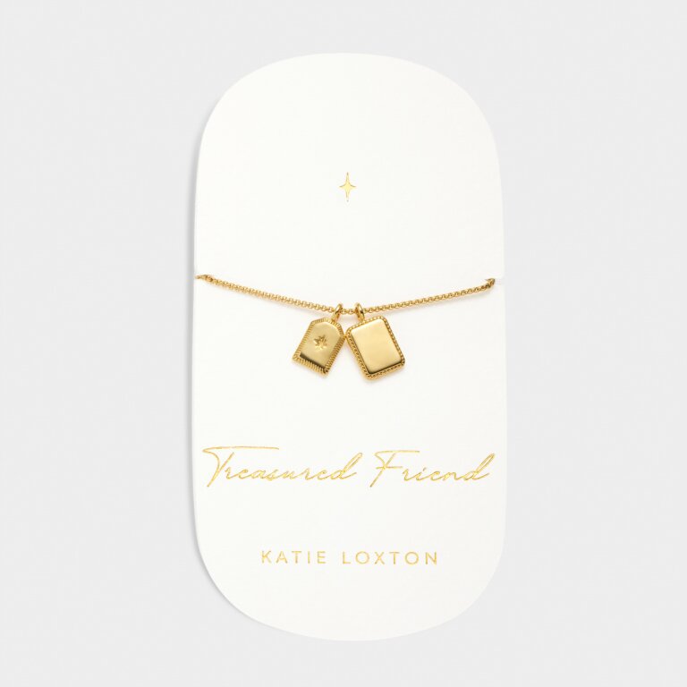 'Treasured Friend' Waterproof Gold Charm Bracelet