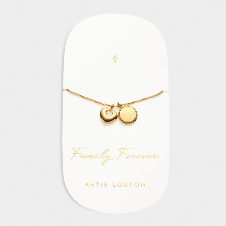 'Family Forever' Waterproof Gold Charm Bracelet