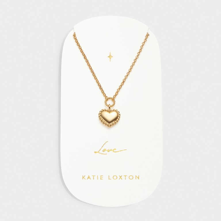 'Love' Waterproof Gold Heart Necklace | Katie Loxton