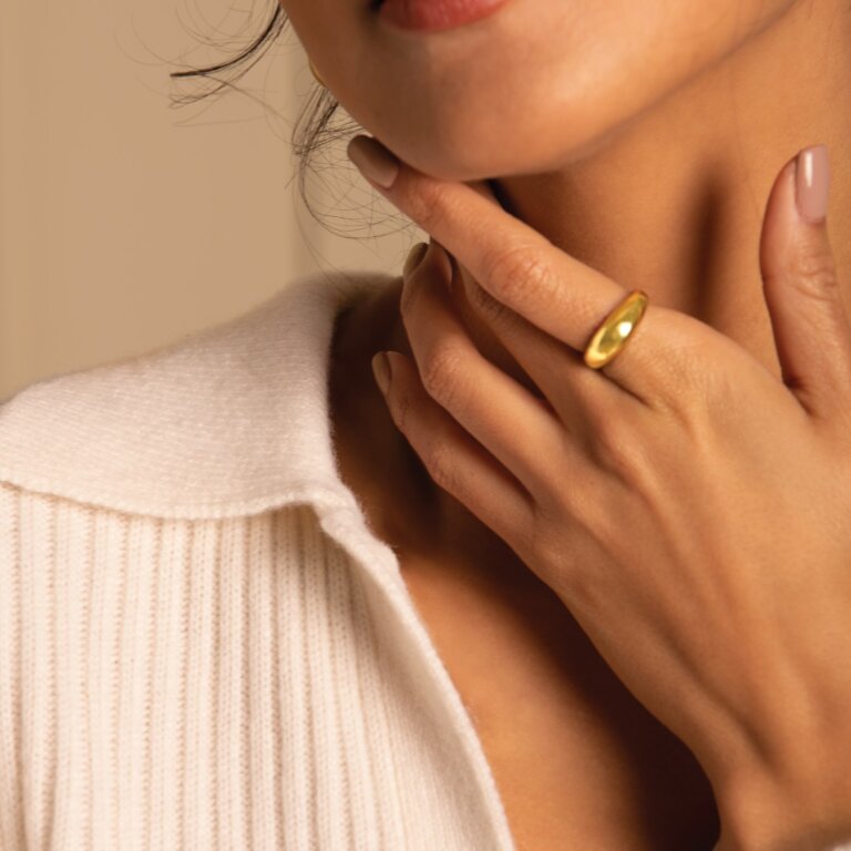 Aura Waterproof Gold Dome Ring