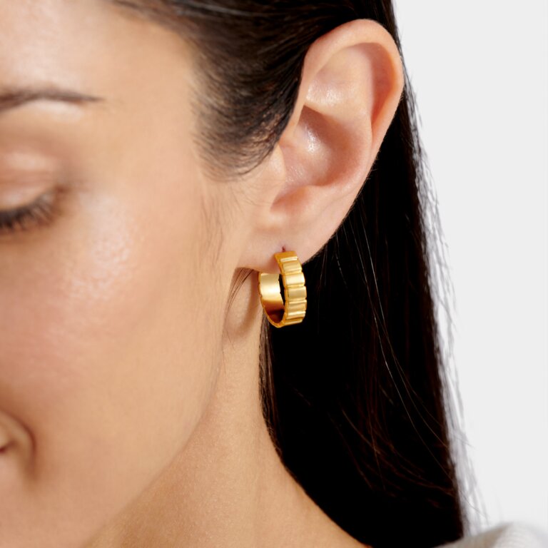 'Optimism' Waterproof Gold Amulet Hoop Earrings