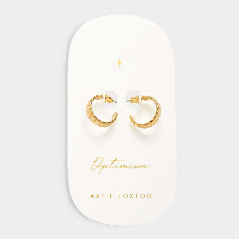 'Optimism' Waterproof Gold Amulet Hoop Earrings