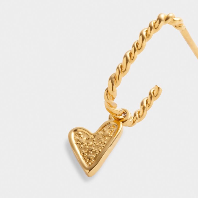 'Friendship' Waterproof Gold Heart Hoop Earrings