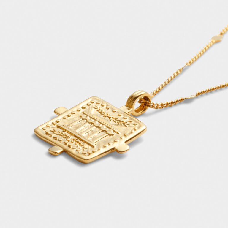 'Luck' Waterproof Gold Antique Coin Necklace