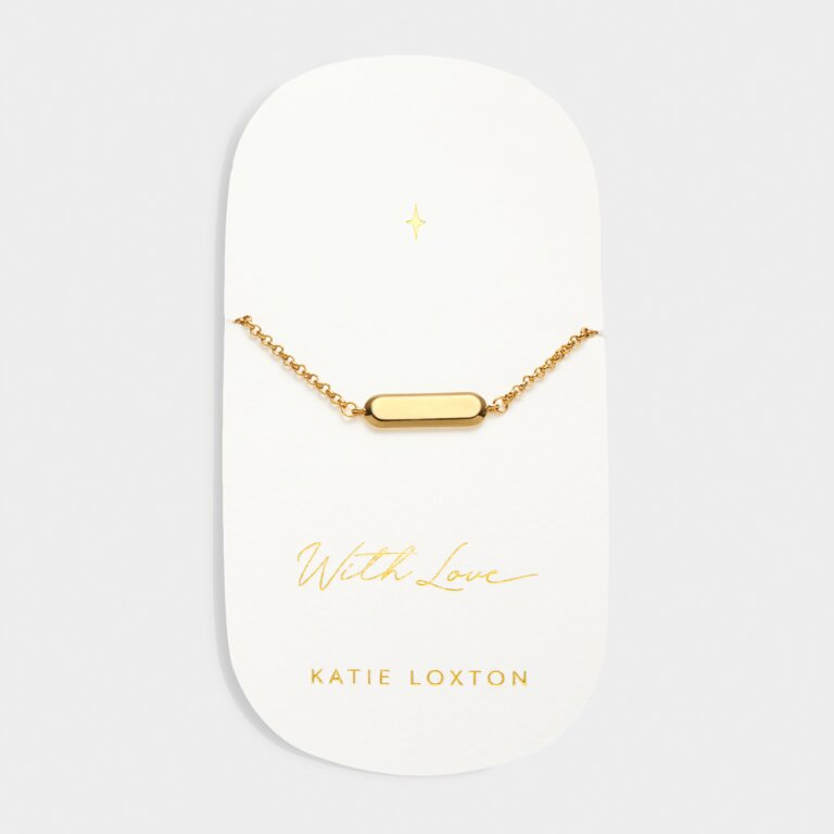 'With Love' Waterproof Gold Signet Bracelet