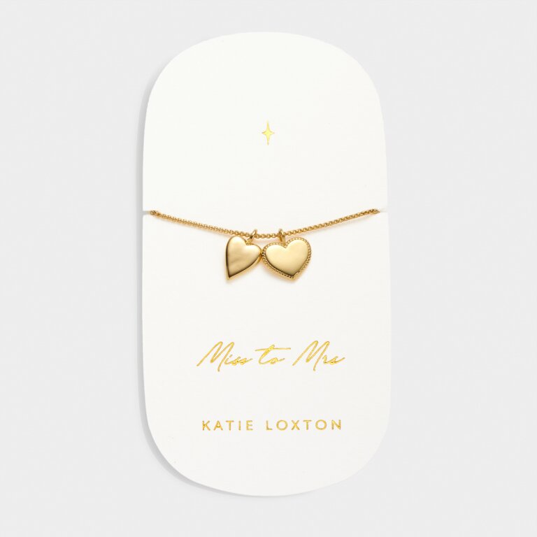 'Miss To Mrs' Waterproof Gold Bridal Charm Bracelet