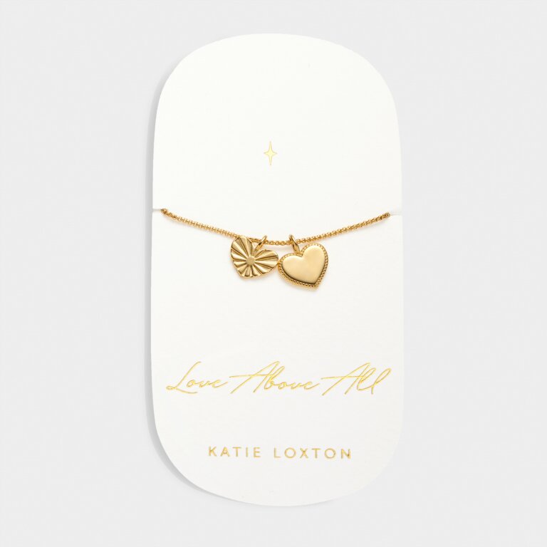 'Love Above All' Waterproof Gold Charm Bracelet