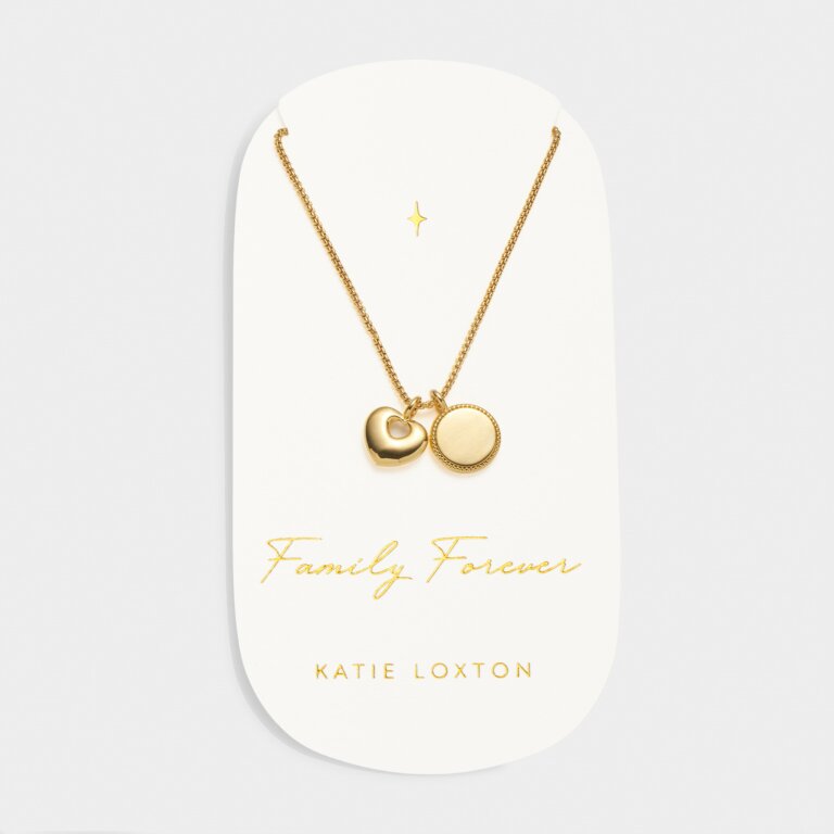 'Family Forever' Waterproof Gold Charm Necklace