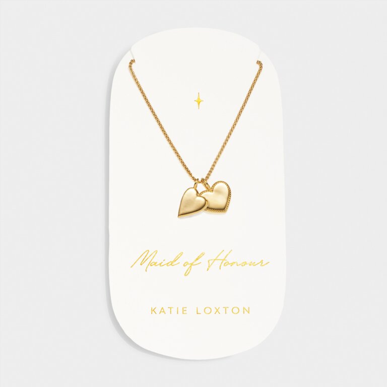 'Maid Of Honour' Waterproof Gold Bridal Charm Necklace