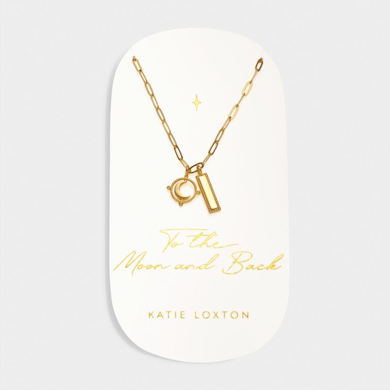 'To The Moon & Back' Waterproof Gold Charm Necklace