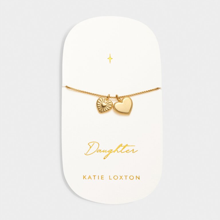 'Daughter' Waterproof Gold Charm Bracelet