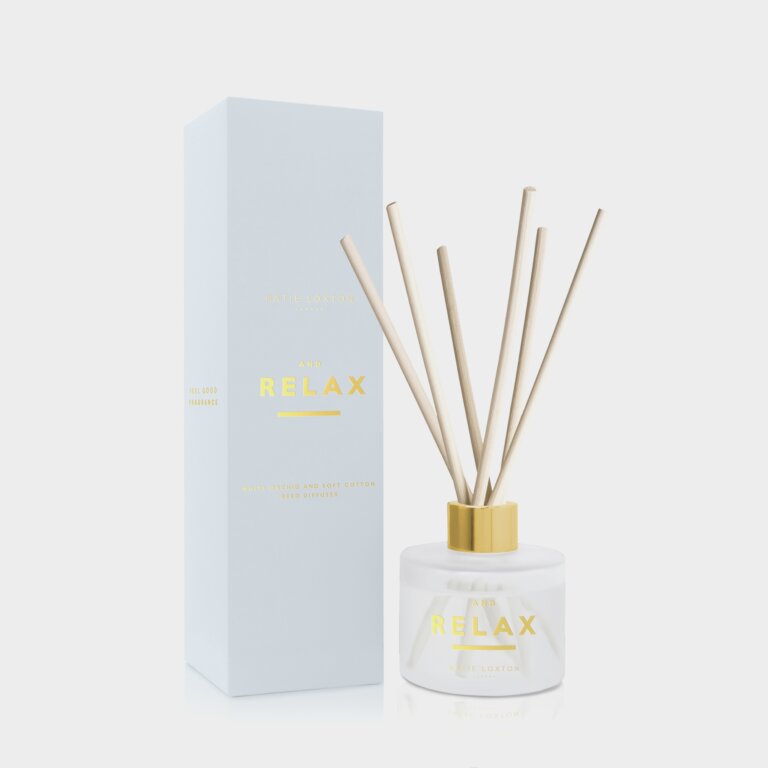 Sentiment Reed Diffuser 'And Relax' In White Orchid And Soft Cotton