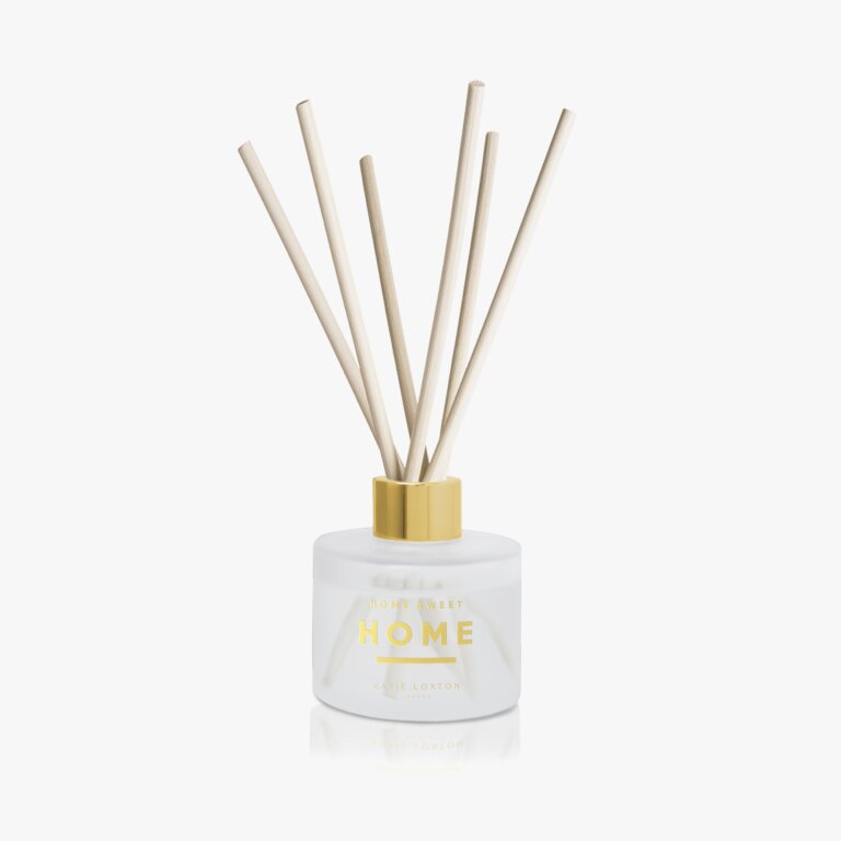 Sentiment Reed Diffuser 'Home Sweet Home' In White Orchid And Soft Cotton