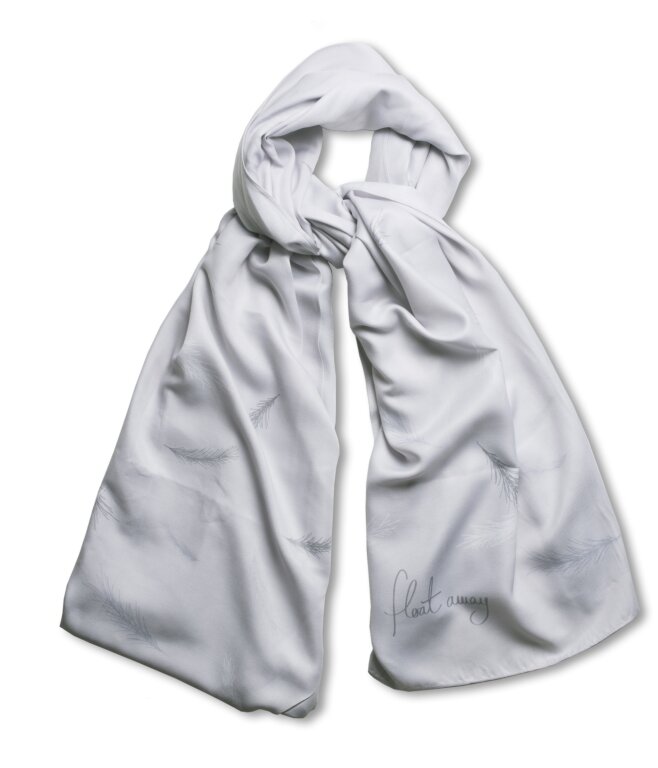 Sentiment Scarf 'Float Away' in Grey