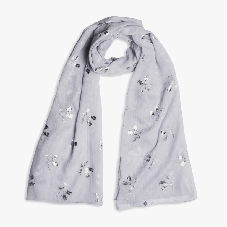 Sentiment Scarf 'Just Married' in Pale Grey
