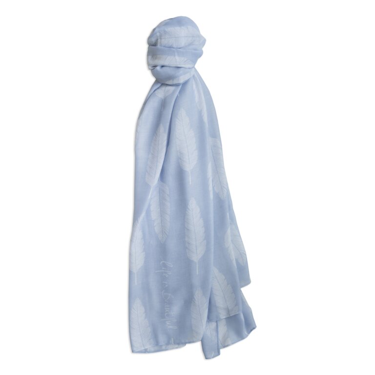 Sentiment Scarf 'Life's Beautiful' in Powder Blue