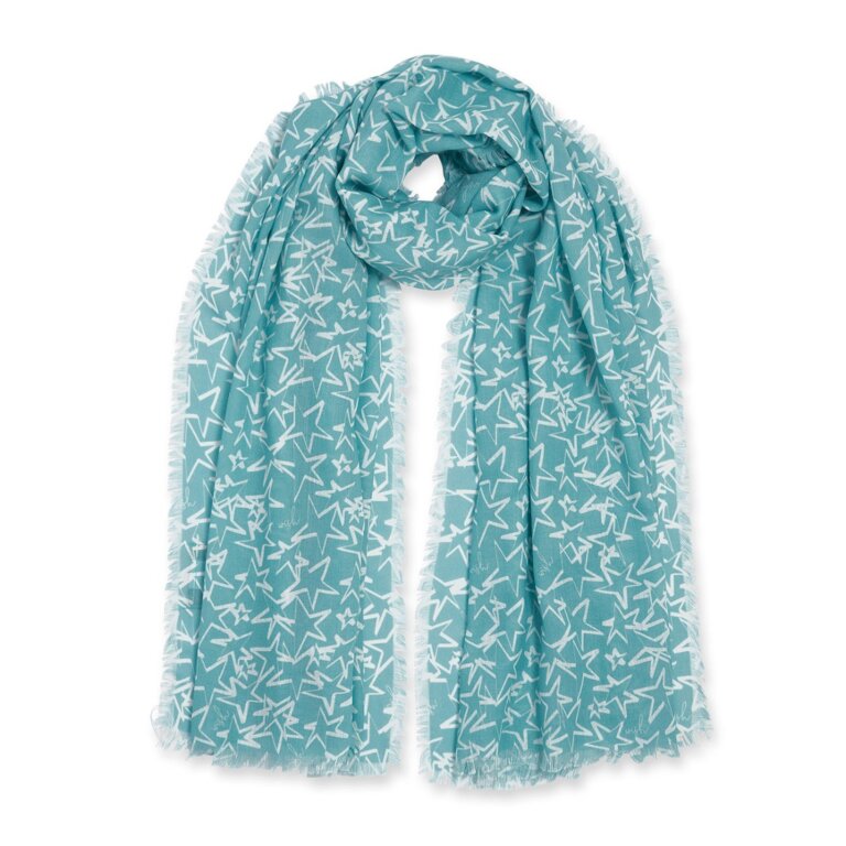 Sentiment Scarf Wish Print in Blue And White