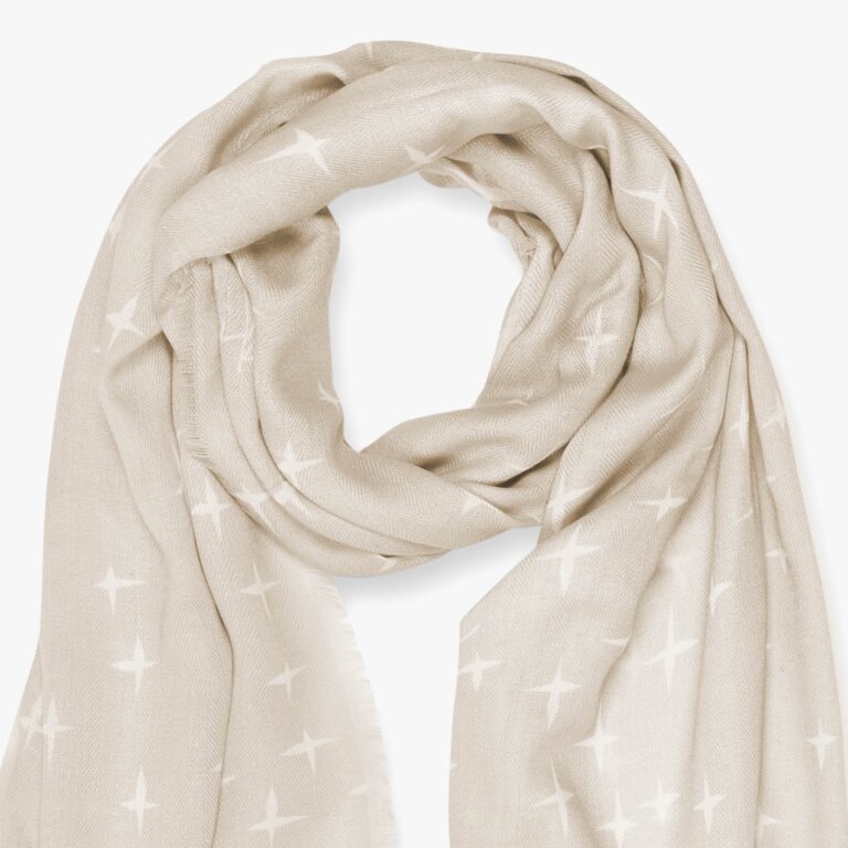 Sentiment Scarf 'Be The Sparkle' in White And Pale Grey