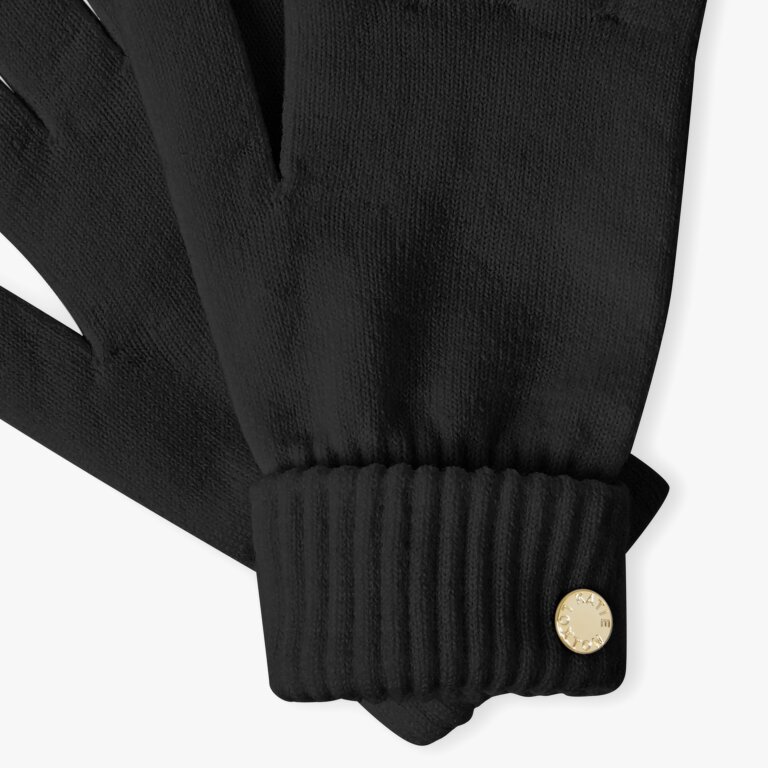 Chunky Knit Gloves In Black
