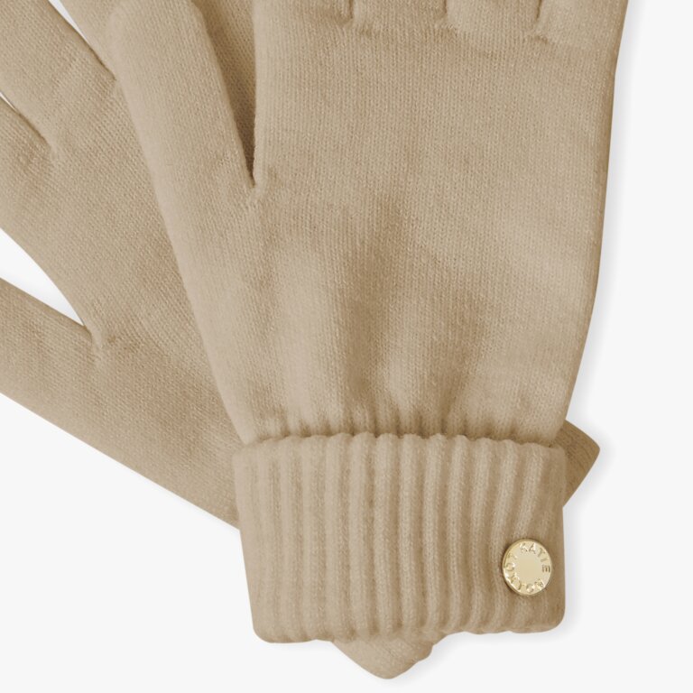 Chunky Knit Gloves In Caramel