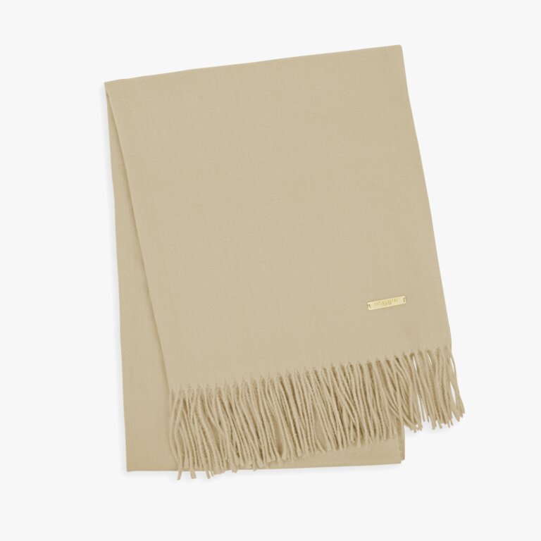 Thick Plain Scarf In Caramel