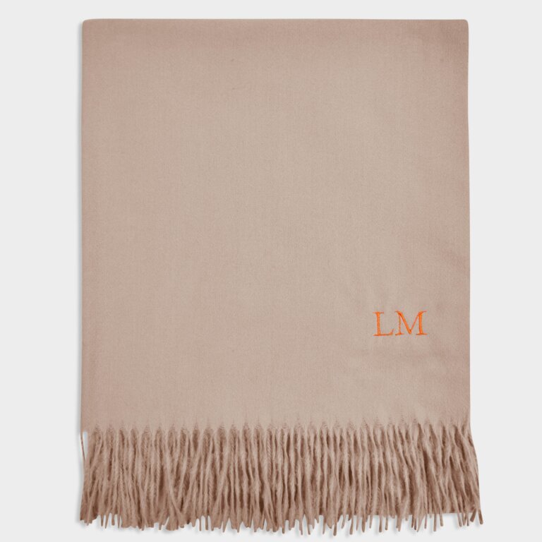 Thick Plain Scarf in Taupe