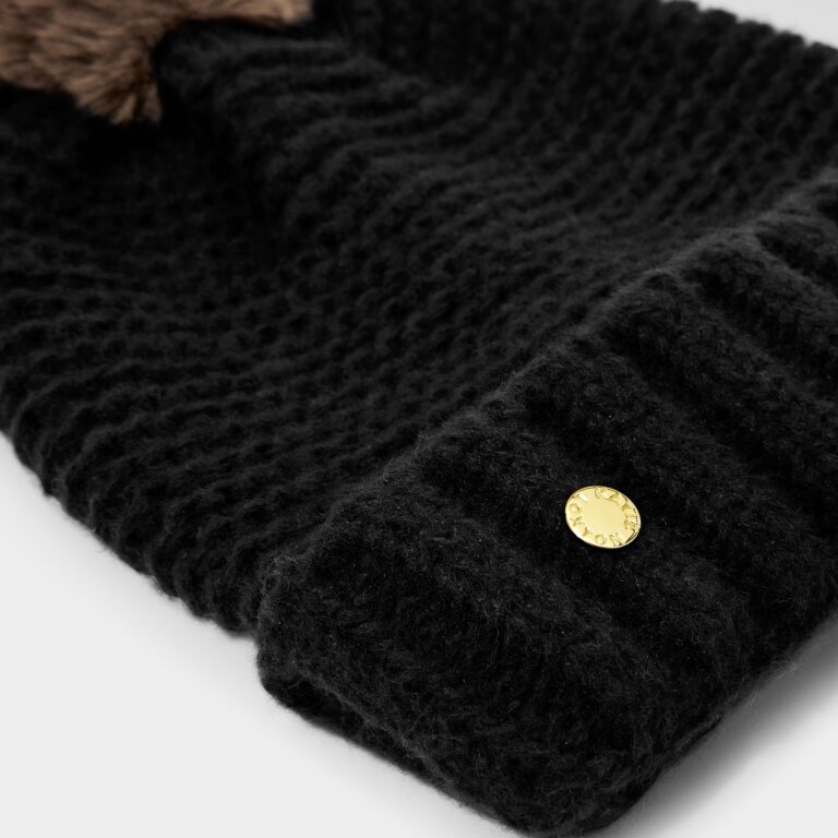 Chunky Knitted Hat in Black