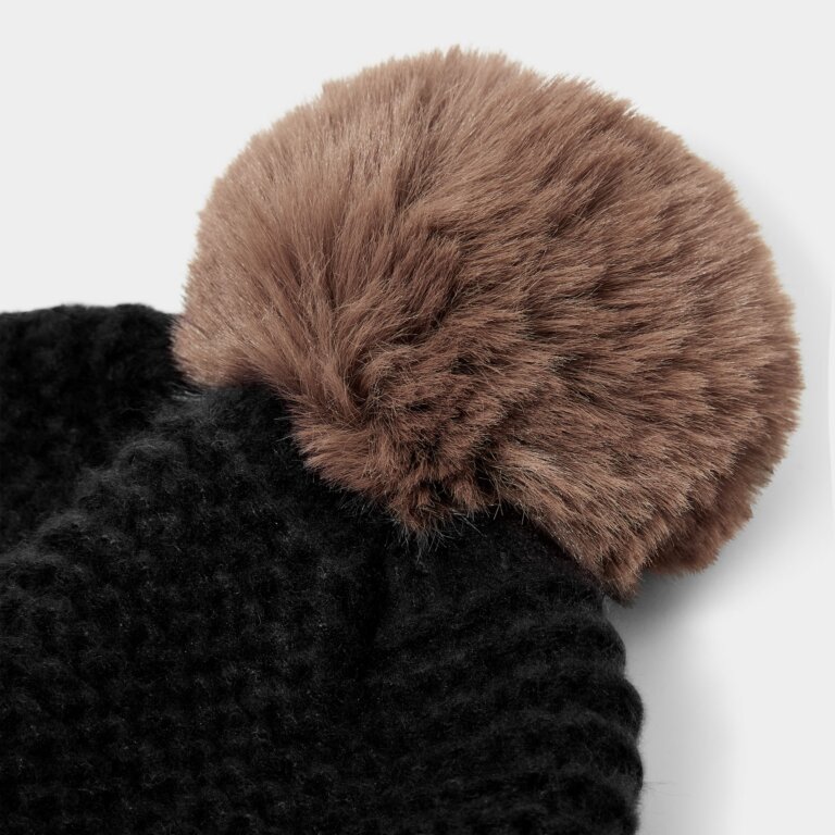 Chunky Knitted Hat in Black