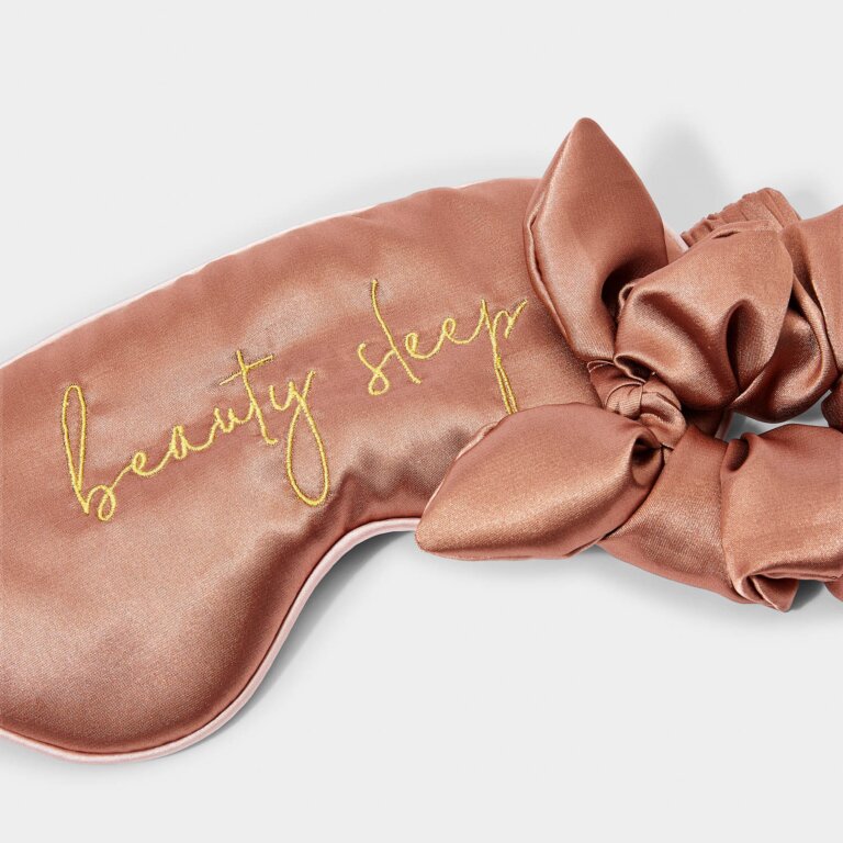 Eye Mask and Scrunchie Set 'Beauty Sleep' in Dusty Rose