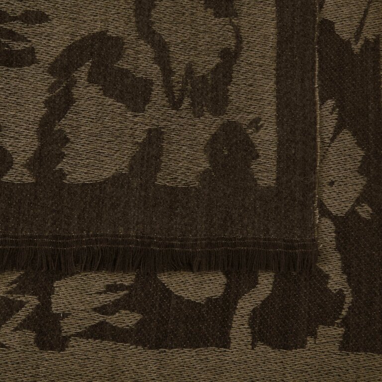 Large Leopard Printed Blanket Scarf In Mink And Black