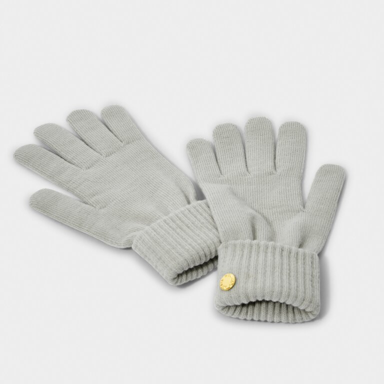 Knitted Gloves in Cool Grey