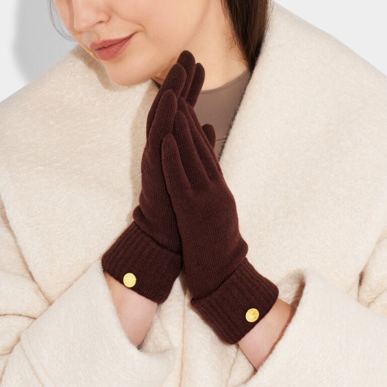 Knitted Gloves in Cacao