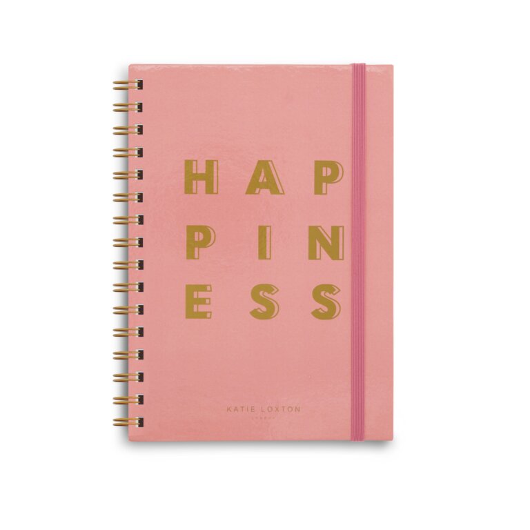 Spiral Bound Notebook Happiness In Coral