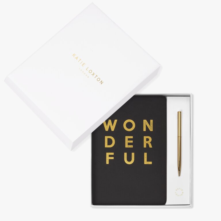 Beautifully Boxed A5 Notebook And Pen Set Wonderful In Black