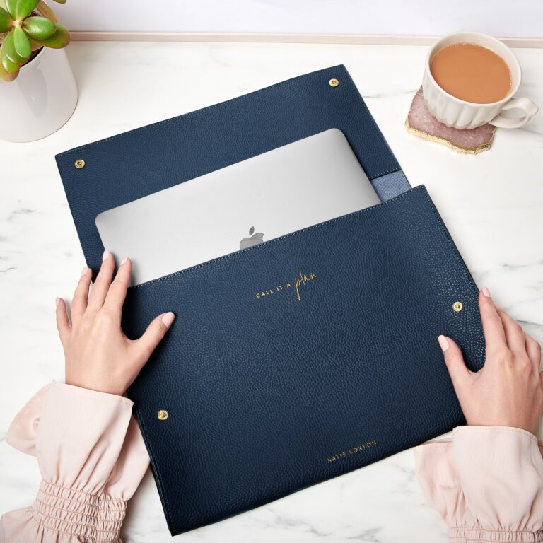Laptop Case 'Don'T Call It A Dream, Call It A Plan' In Light Navy