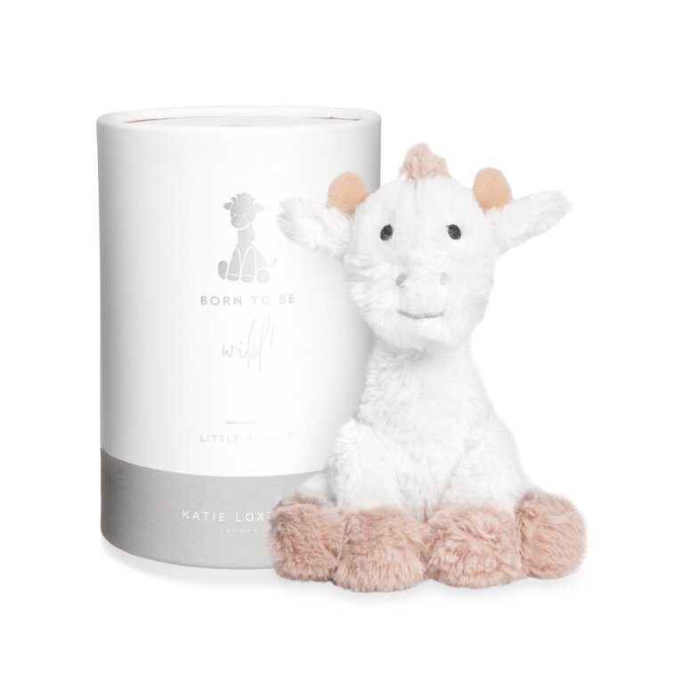 Giraffe Baby Toy Born To Be Wild In White And Oatmeal