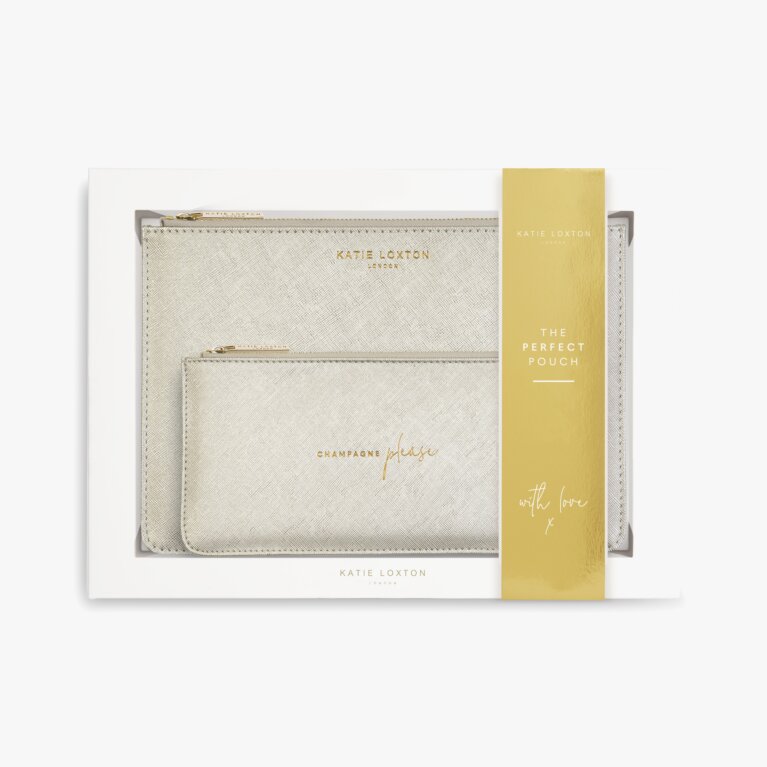 Perfect Pouch Gift Set In Champagne Please Metallic In Champagne