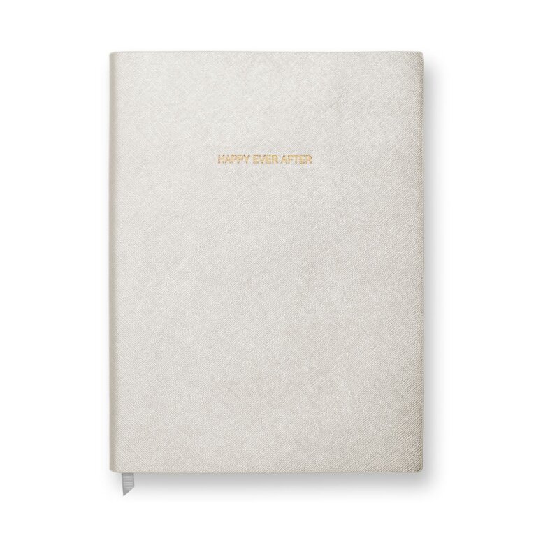 Large Notebook | Happy Ever After | Metallic White