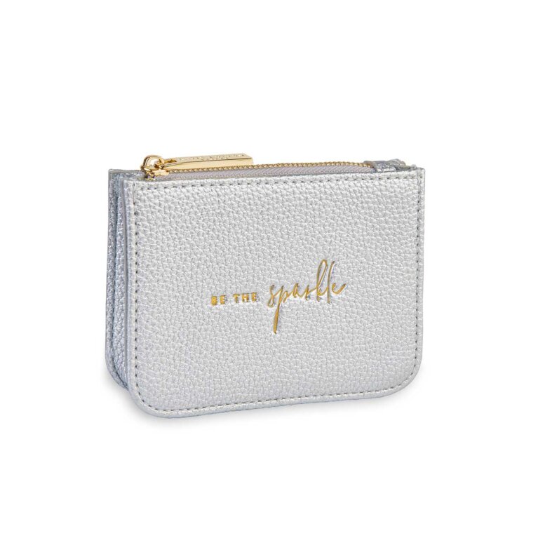 Stylish Structured Coin Purse 'Be The Sparkle' in Silver