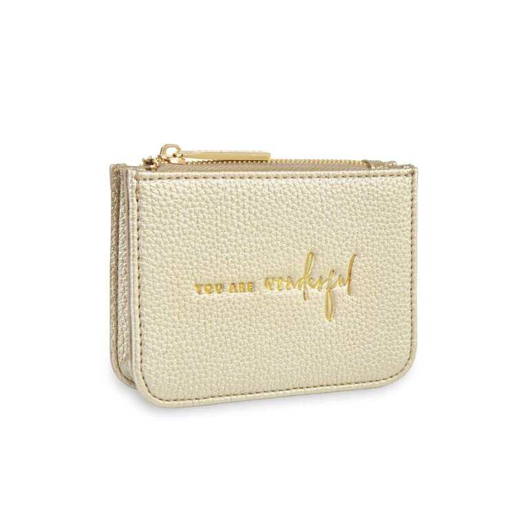 Stylish Structured Coin Wallet You Are Wonderful Gold