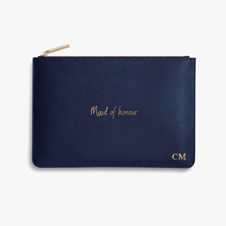 Perfect Pouch Maid Of Honour In Navy Blue