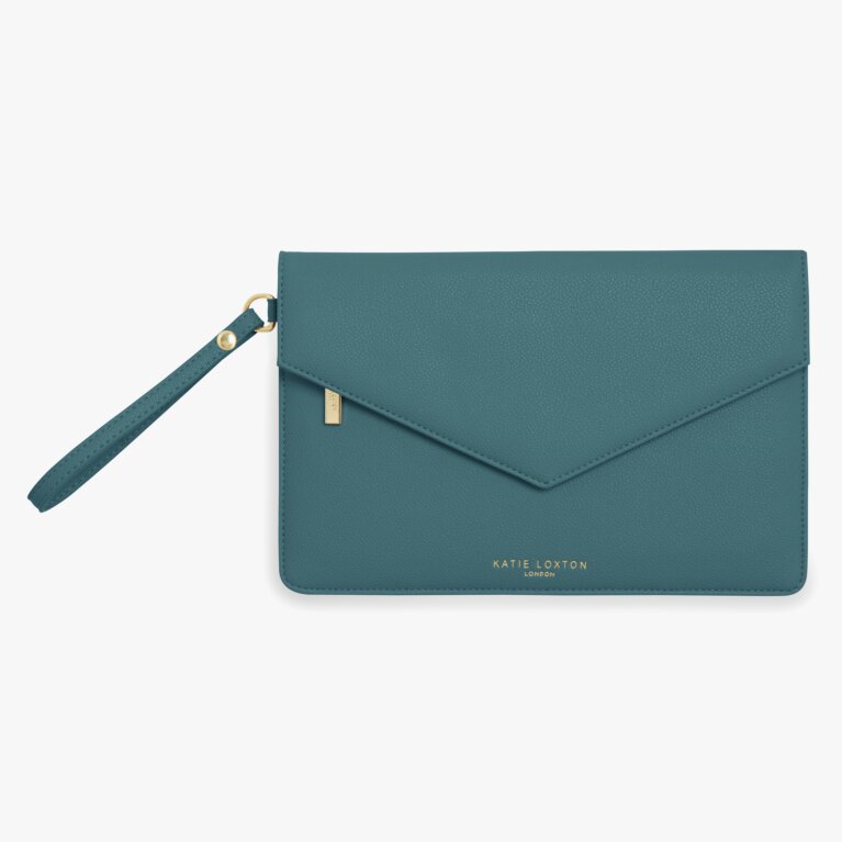 Esme Envelope Clutch Bag 'Time To Shine' in Forest Green