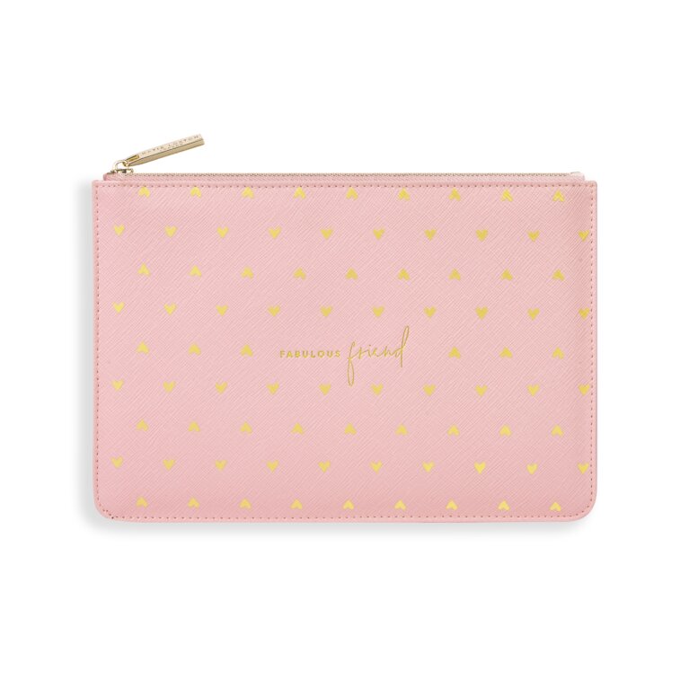 Gold Print Perfect Pouch Fabulous Friend In Pink