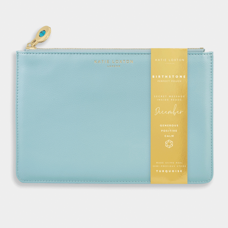 Birthstone Perfect Pouch 'December' in Turquoise Duck Egg Blue