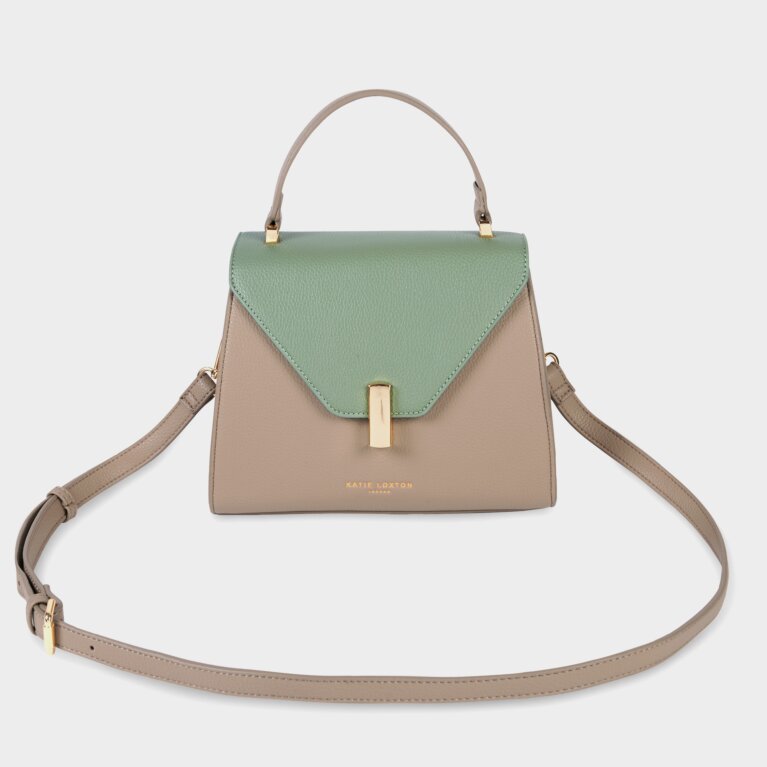Casey Top Handle Bag In Sand And Mint Green