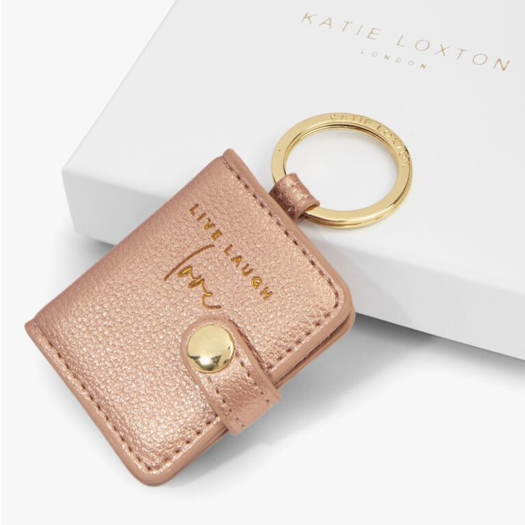 Photo Keyring Live Laugh Love in Rose Gold