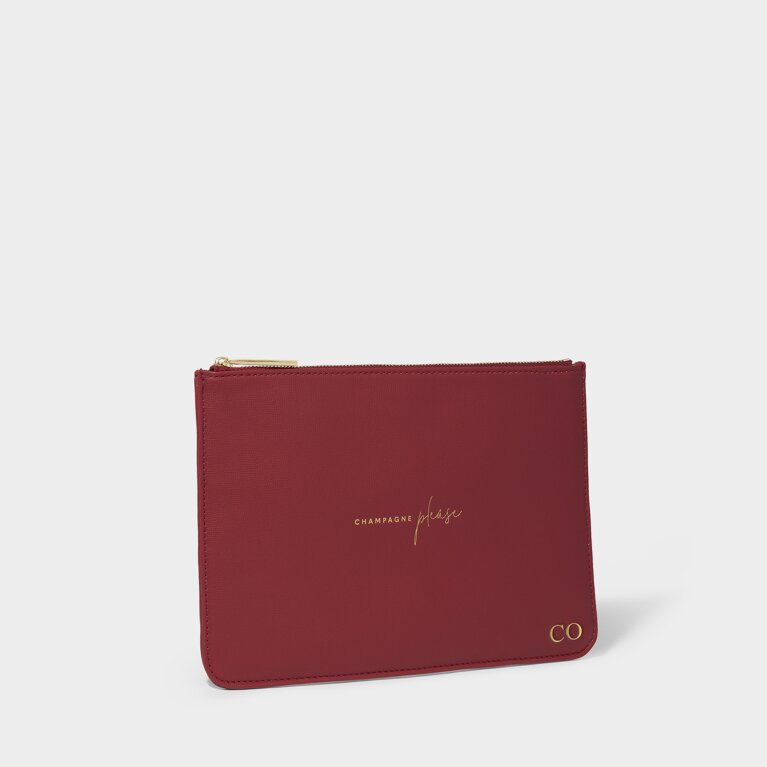 Perfect Pouch Sustainable Style Champagne Please in Red