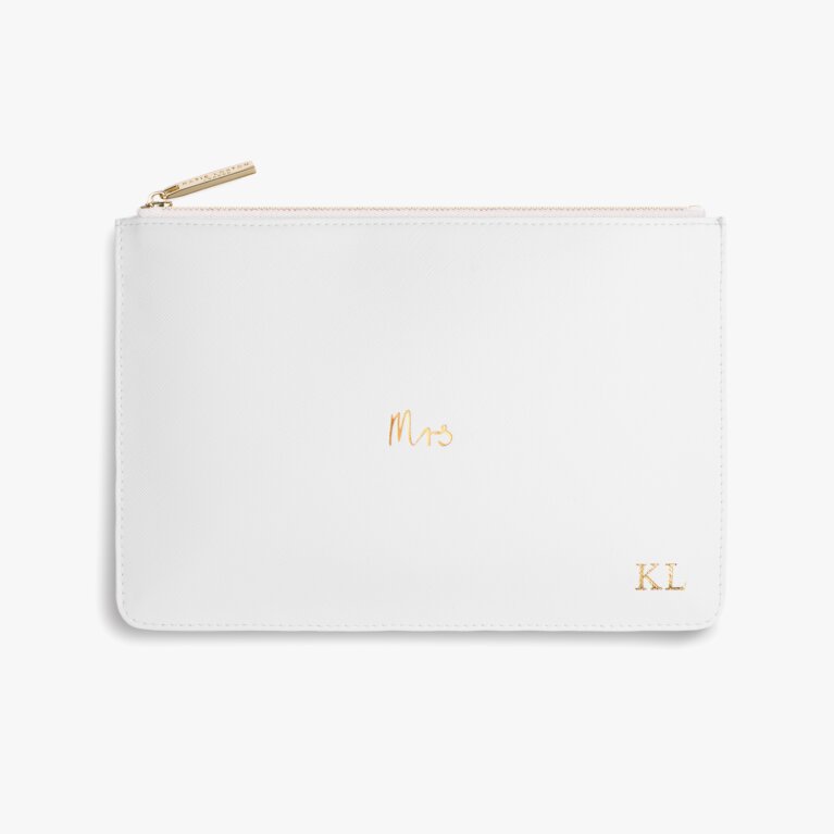 Perfect Pouch 'Mrs' in White