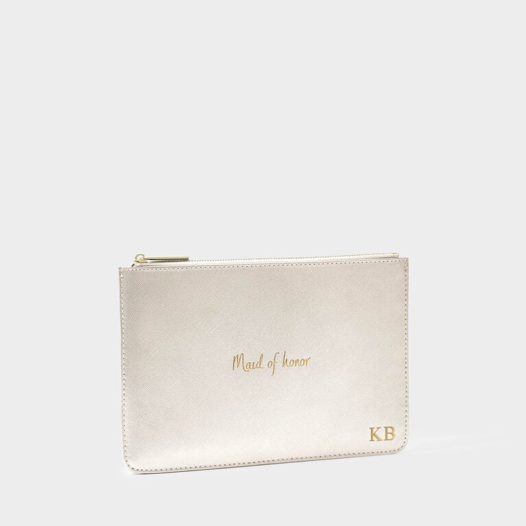 Bridal Perfect Pouch 'Maid Of Honor' In Gold